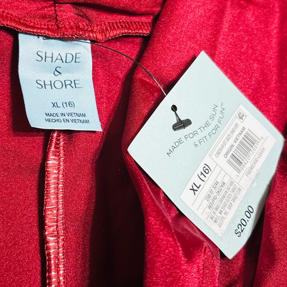 Shade & Shore red bathing suit cover up XL NWT - Picture 3 of 3